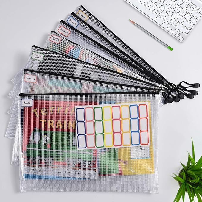 Mesh Zipper Pouch, A4 Size Tear-Resistant Document Pouch, Extra Large Zip File - Image 3
