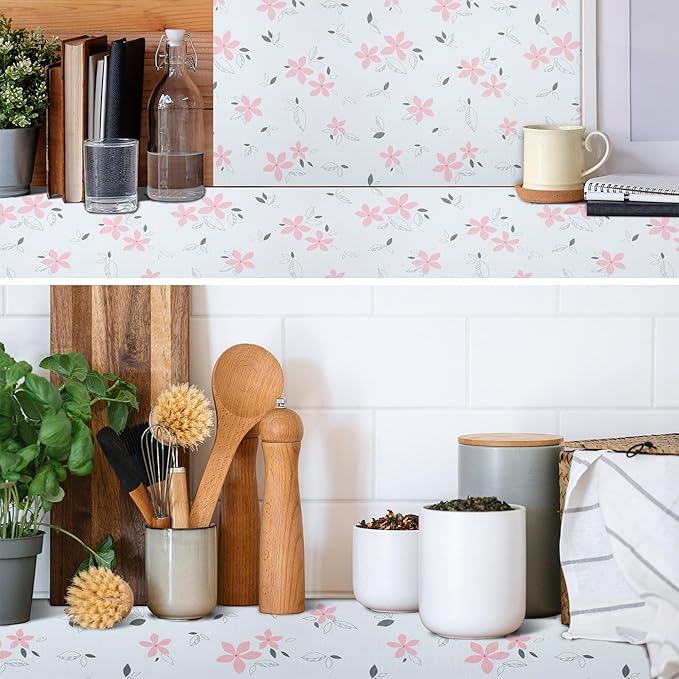 2 Rolls 18" W x 96" L Floral Drawer and Shelf Liner - Image 3