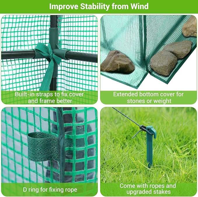 Greenhouse for Outdoors with Screen Windows, Ohuhu Upgraded 4 Tiers 11 Shelves - Image 5