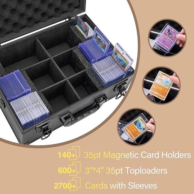 Trading Card Storage Box for 3"x4" 35pt Rigid Cards, Holds 600+ Toploaders - Image 2