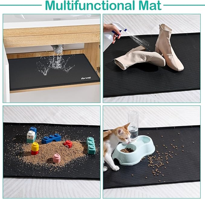 Waterproof Under Sink Mat 31" x 22", Silicone Cabinet Liner, Rubber Protector - Image 5