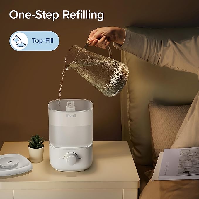 LEVOIT Top Fill Humidifiers for Bedroom, 2.5L Tank for Large Room, 28dB Quiet - Image 2