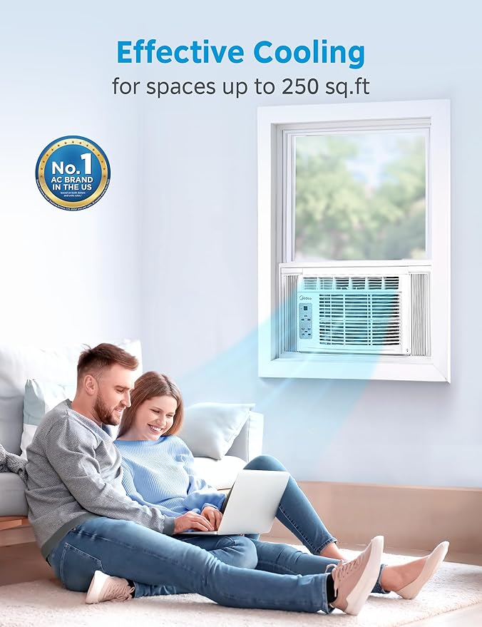 Midea 6, 000 BTU Window Air Conditioner, 3-in-1 Cool/Fan/Dehumidifier Window AC - Image 3