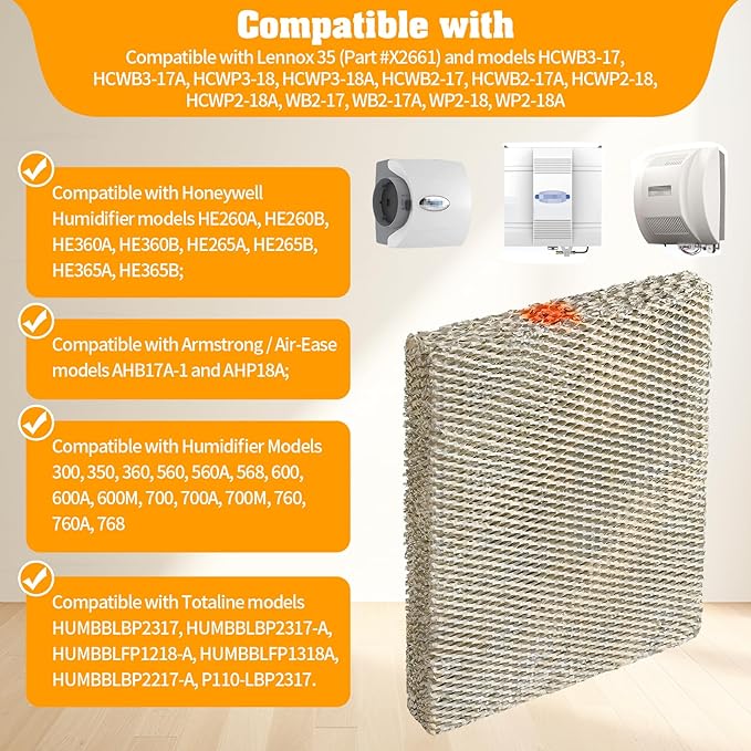 DerBlue 3PACK 35 Water Panel Humidifier Replacement Filter Compatible - Image 2
