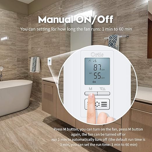Humidity Sensor Switch, Ortis in-Wall Bathroom Fan Automated Control Switch - Image 4