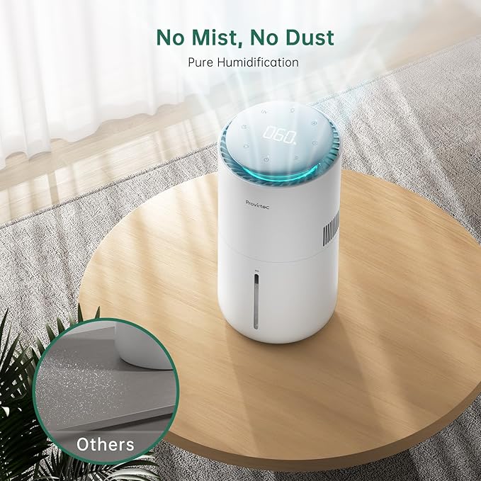 MistFree Smart Humidifier for Bedroom, Evaporative Humidifier No White Dust - Image 3
