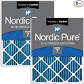 Nordic Pure 20x24x1 Pleated Air Filters MERV 7 Plus Carbon 2 Pack by NordicPure