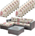14pcs Single Seat Floral Print Outdoor Couch Cover, Waterproof Elastic by CALBODE