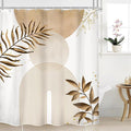 Beige Boho Shower Curtain 60Wx72H Bohemian Abstract Modern Mid Century Leaves by MitpokBrand