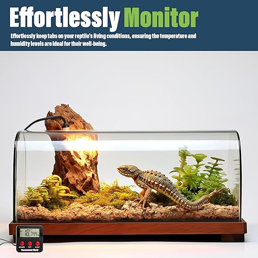 Digital Reptile Thermometer and Humidity Gauge Remote Probes – Terrarium - Image 5