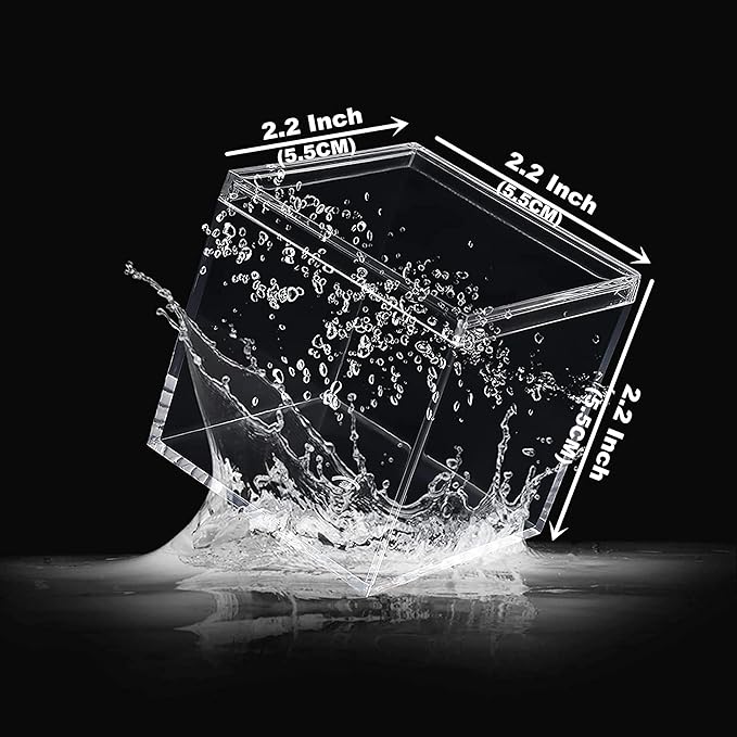 Small Acrylic Box Clear Square Cube 2 Packs Plastic Display Boxes - Image 2