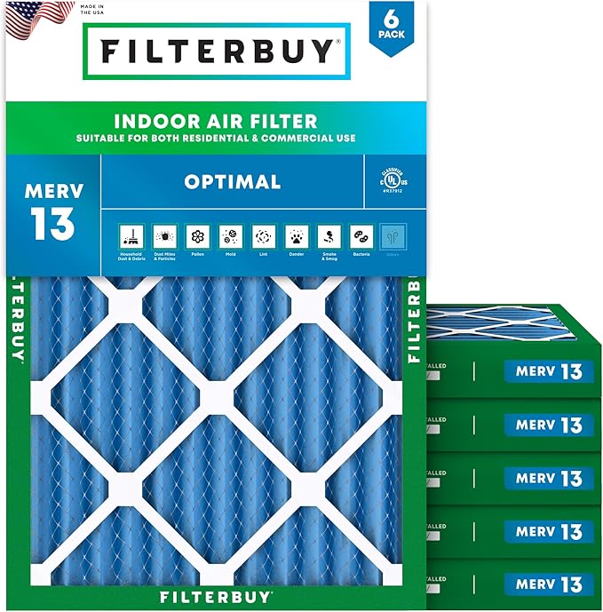 Filterbuy 15x20x2 Air Filter MERV 13 Optimal Smoke & Allergy Defense, by Filterbuy