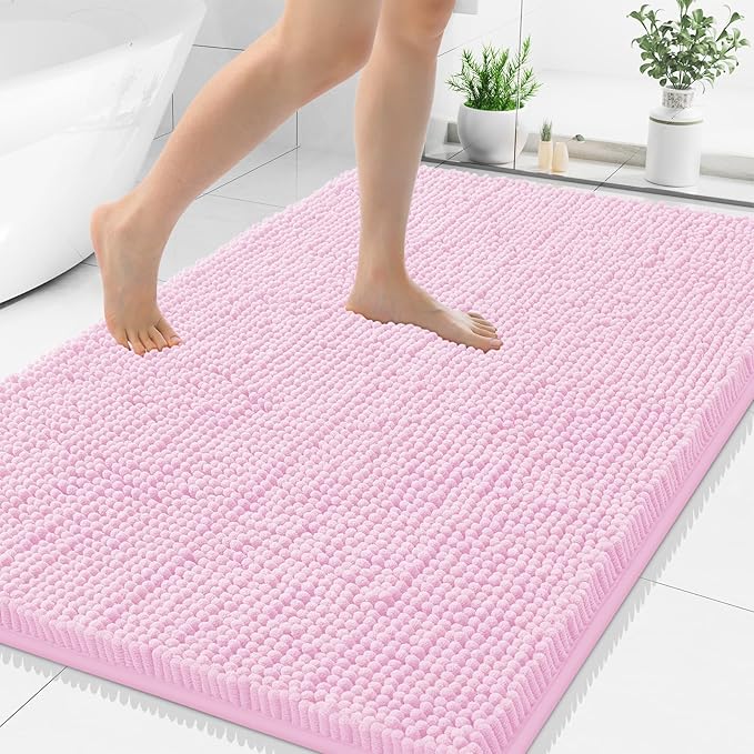 Smiry Luxury Chenille Bathroom Rugs 40x32, Extra Soft and Absorbent Shaggy Bath by Smiry
