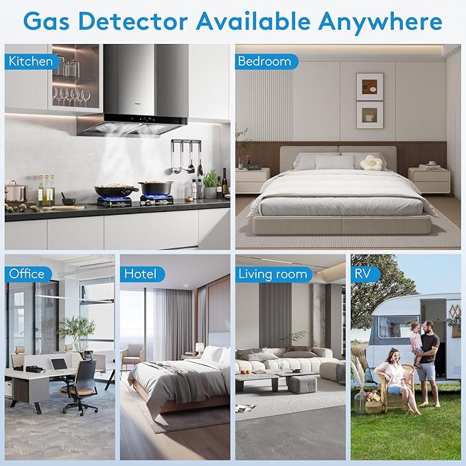 3 Pack 5-in-1 Plug in Carbon Monoxide Detector, Smoke Alarm & Natural Gas Leak - Image 8