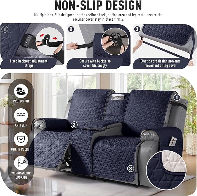 TAOCOCO 100% Waterproof Loveseat Recliner Couch Sofa Covers - Image 5
