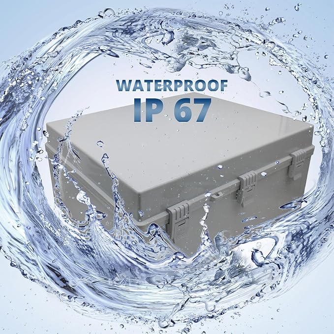 MAKERELE Large Outdoor Electrical Box Junction Plastic Waterproof Lockable IP67 - Image 2