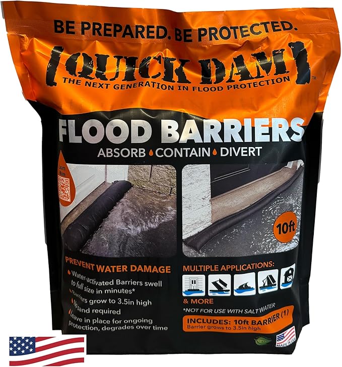 Quick Dam QD610-1 Water Activated Flood Barrier 10 feet by QuickDam