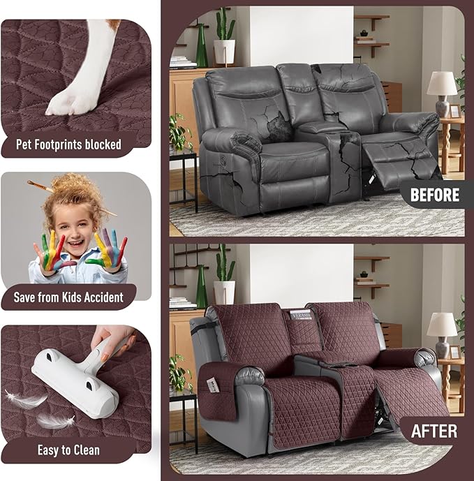 TAOCOCO 100% Waterproof Loveseat Recliner Couch Sofa Covers - Image 2