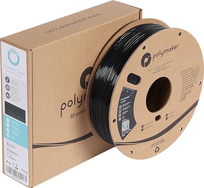 Polymaker Nylon Filament 1.75mm 0.75kg Black CoPA, PolyMide CoPA Warp Free - Image 7