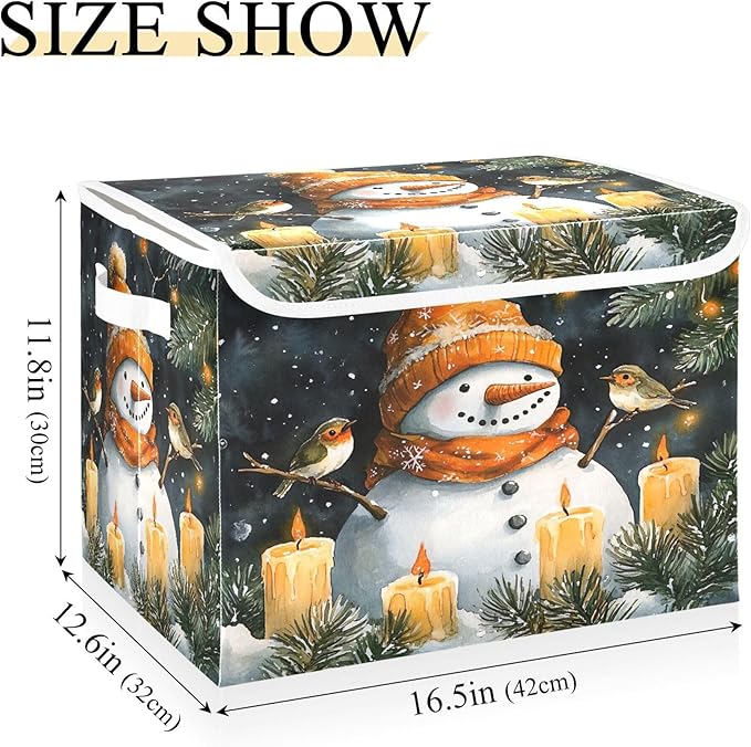 xigua Watercolor Snowman Storage Bins - Image 3