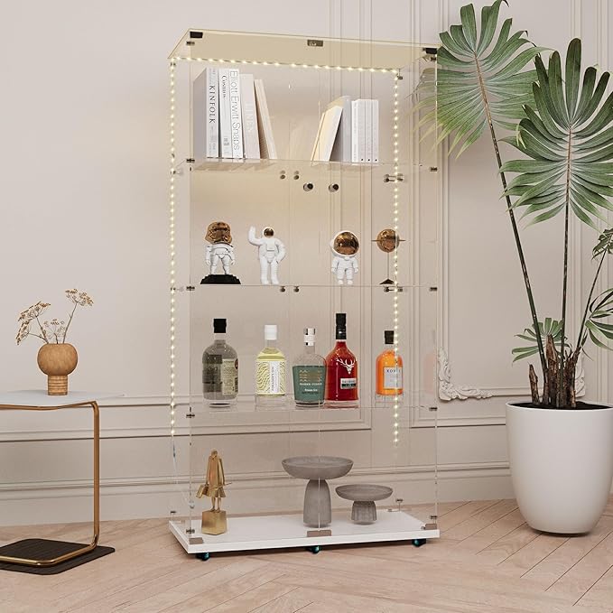 Yoluckea 4-Tier Glass Display Cabinet - Image 7