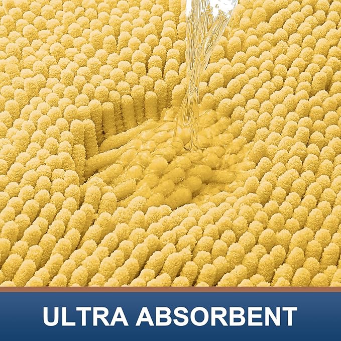 Smiry Luxury Chenille Toilet Rugs U-Shaped 24x20, Soft Absorbent Non-Slip - Image 4