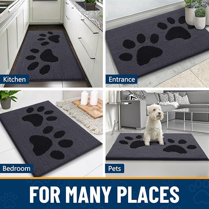 Smiry Dog Door Mat for Muddy Paws, Absorbs Moisture and Dirt, Low-Profile - Image 9