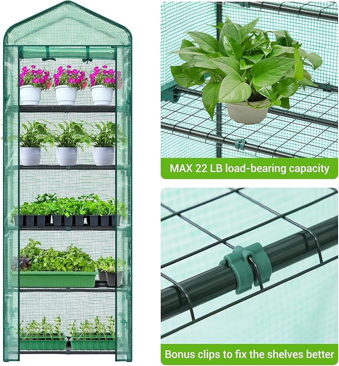 Mini Greenhouse for Indoor Outdoor: Ohuhu Small Plastic Plant Green House - Image 3