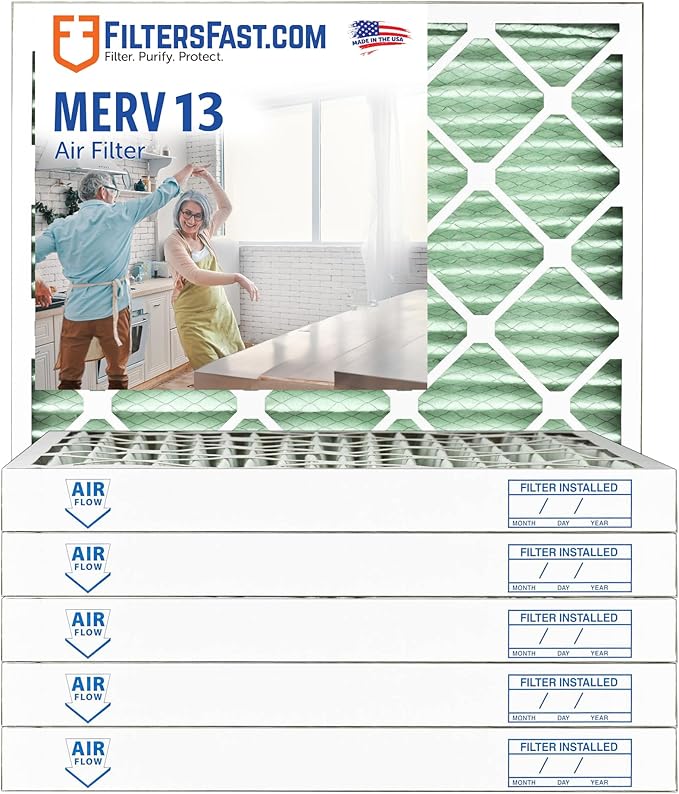 Filters Fast 18x25x2 Pleated Air Filter Merv 13, 2 Inch AC Furnace Air Filters by FiltersFast