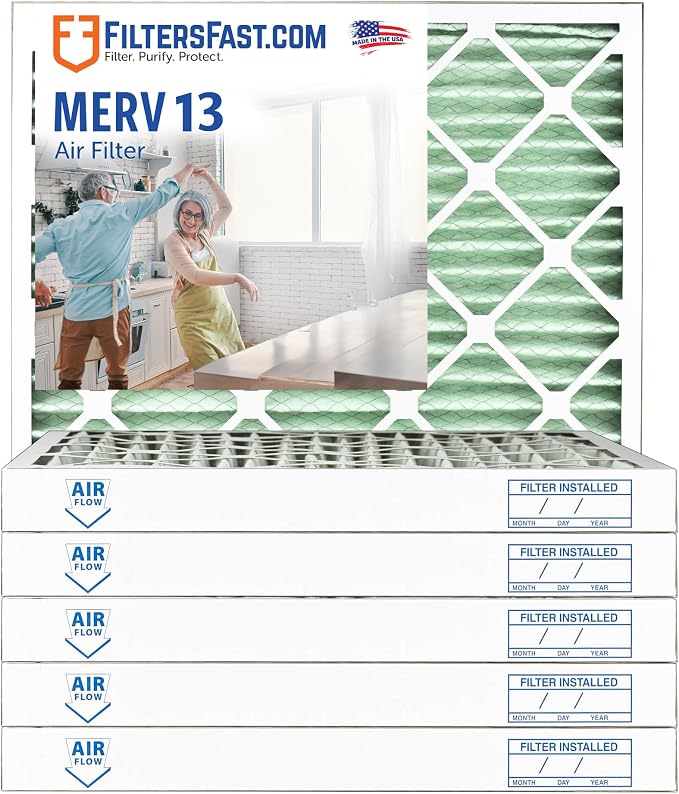 Filters Fast 16x25x2 Pleated Air Filter Merv 13, 2 inch AC Furnace Air Filters by FiltersFast