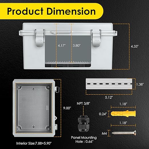 Waterproof Electrical Junction Box Outdoor, IP67 Plastic Weatherproof - Image 3