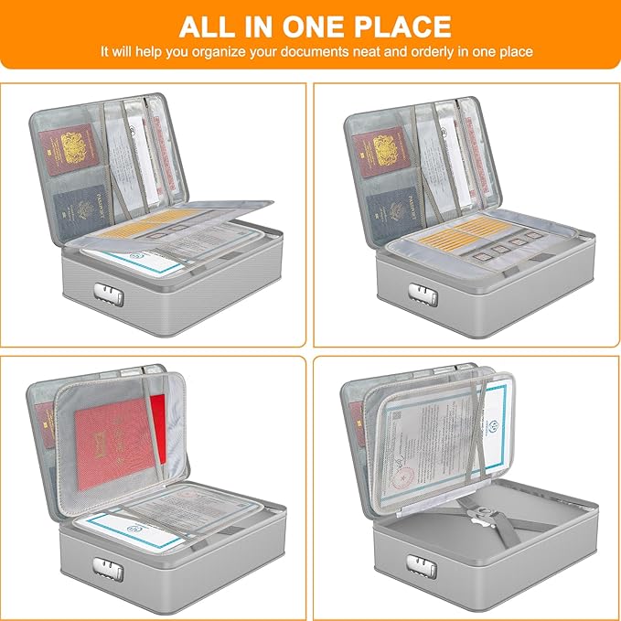 Document Organizer with 5200℉ Heat Insulated, 16.1"x11.4"x4.3" Waterproof and - Image 3