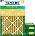 Filterbuy 24x25x4 Air Filter MERV 11 Superior Pet & Allergy Defense, by Filterbuy