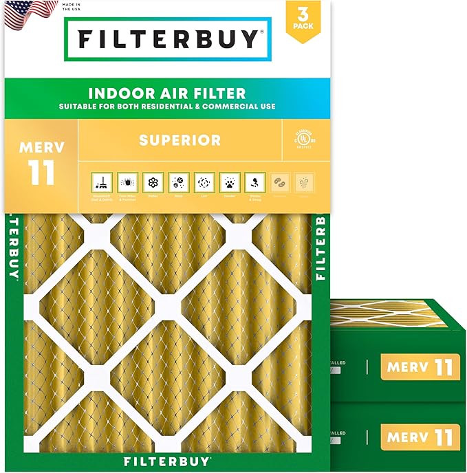 Filterbuy 20x23x4 Air Filter MERV 11 Superior Pet & Allergy Defense, by Filterbuy