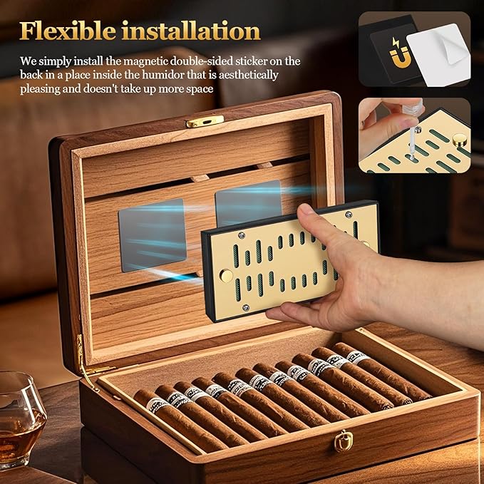 High-end Cigar Humidifier, Rectangular Cigar Humidifier Regulator - Image 4