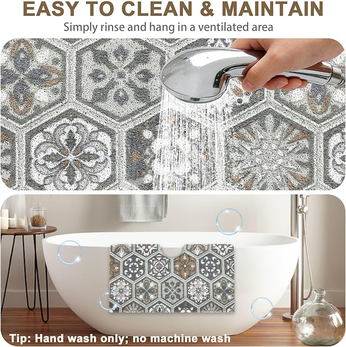 Square Shower Mat Non Slip: 24x24 Inch Extra Large Shower Mats - Image 5