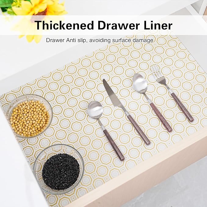 Drawer and Shelf Liner for Kitchen Cabinet, Non-Adhesive Cabinet Liner 18in x - Image 3