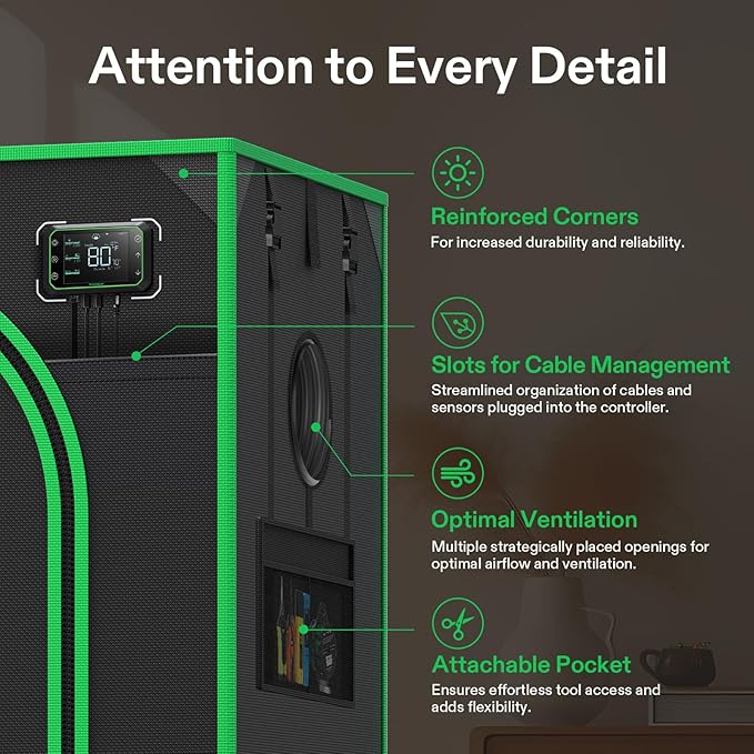 VIVOSUN P426 48"×24"×72" PRO Grow Tent and AeroStream H19 Intelligent - Image 5