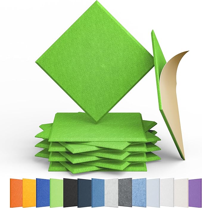 12 Pack Acoustic Panels Self Adhesive Sound Proof Foam, High Density Sound by Amantech