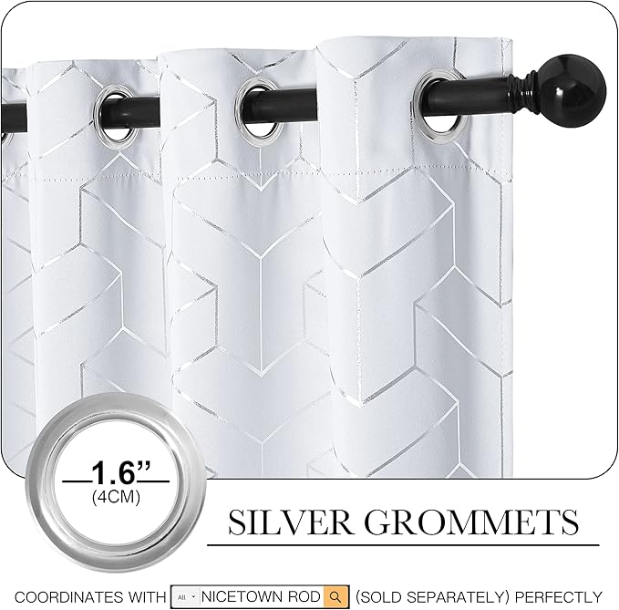 NICETOWN Greyish White Curtain Panels - Image 3