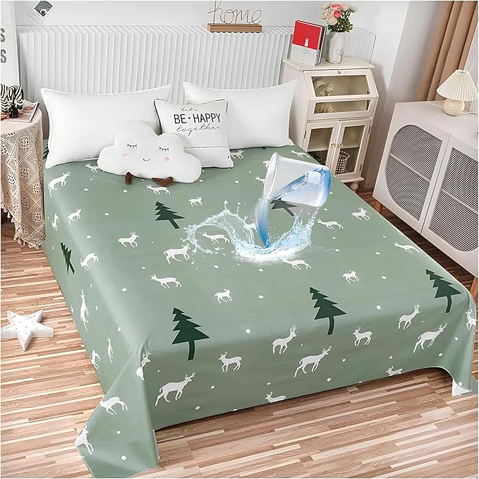 SIELUNO Waterproof Bed Sheet Flat Sheets Lightweight, Mattress Protector Sheet by SIELUNO