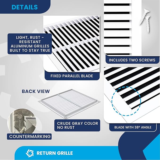 20x18 Inch Air Return Vent Cover Decorative – Premium Aluminum AC Vent Cover - Image 9