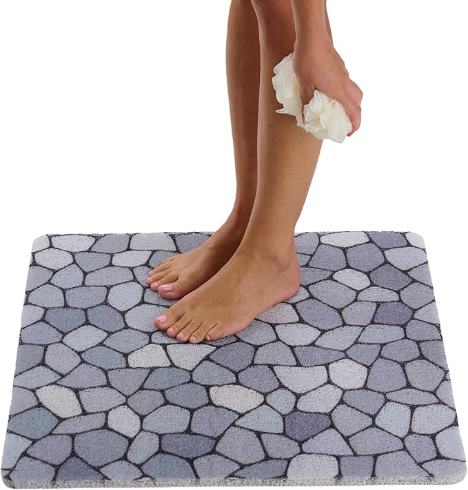 Enkosi Loofah Shower Mat Non Slip – Square Anti Slip Bath Mat by ENKOSI