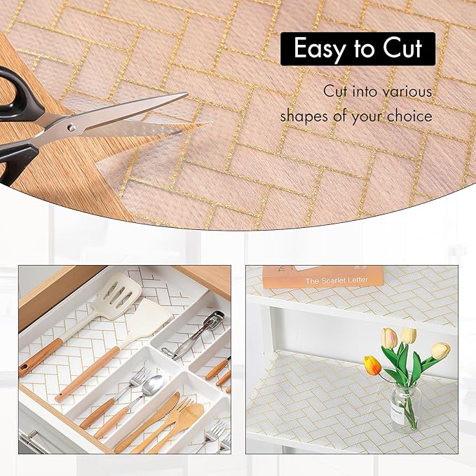 Cooyes Shelf Liner for Kitchen Cabinets – Non-Adhesive Waterproof Drawer Liner - Image 4