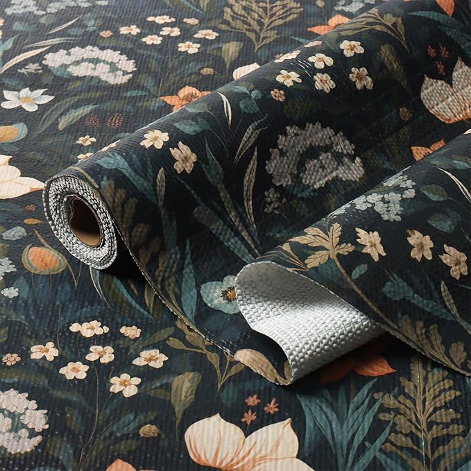 Vintage Floral Drawer Liner, Non-Adhesive and Strong Non-Slip Floral Shelf by Amiitay