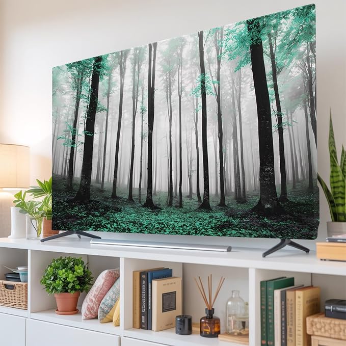 Thanksgiving Green Maple Trees Indoor TV Cover, Elastic TV Screen Protector - Image 6