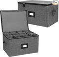 Mayniu Wine Glass Storage Box 2 Pack, Stemware Storage Containers Cases by Mayniu