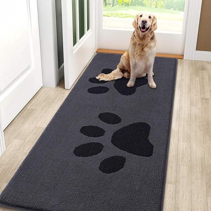 Smiry Dog Door Mat for Muddy Paws, Absorbs Moisture and Dirt, Low-Profile by Smiry