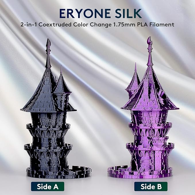 ERYONE Silk Dual Color PLA Filament 3D Printer 1.75mm +/- 0.03mm, Bicolor - Image 3