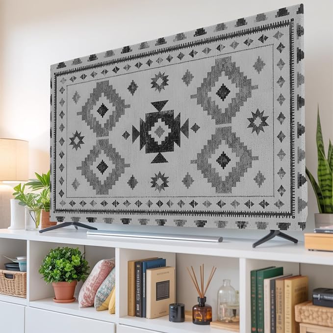 Southwestern Tribal Geometric Indoor TV Cover, Elastic TV Screen Protector by Unknown